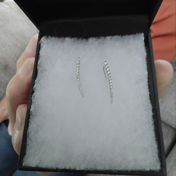 14K White Gold Diamond Ear Cuffs.